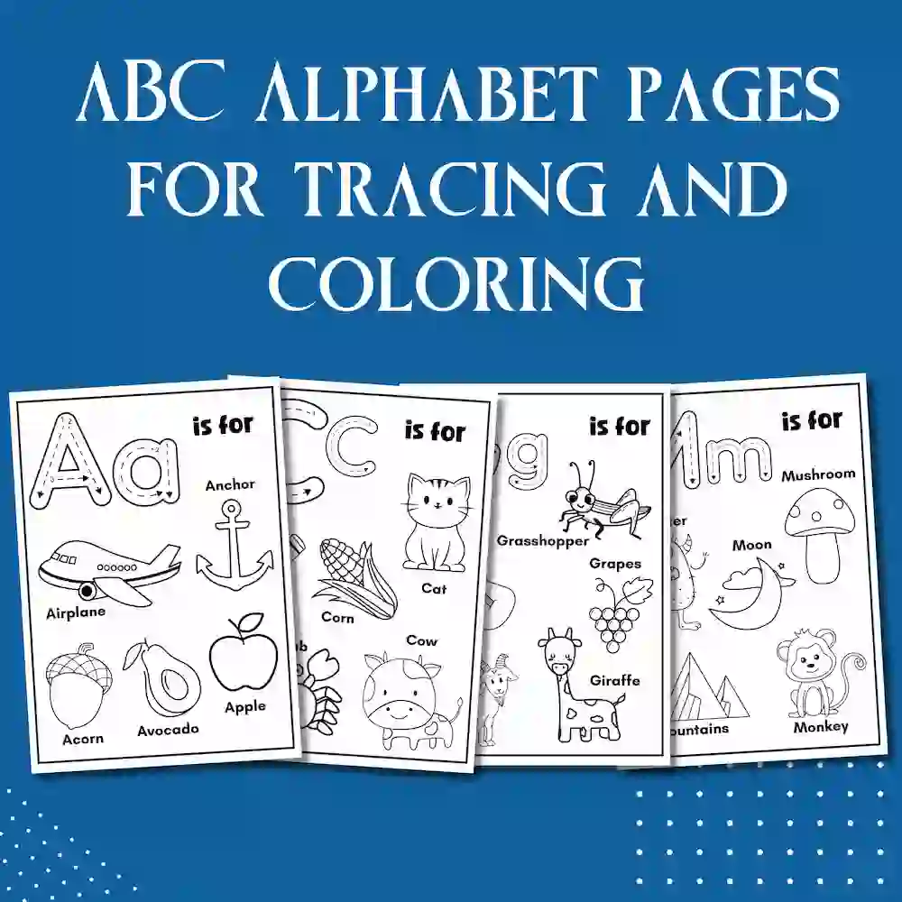 ABC Alphabet pages for tracing and coloring