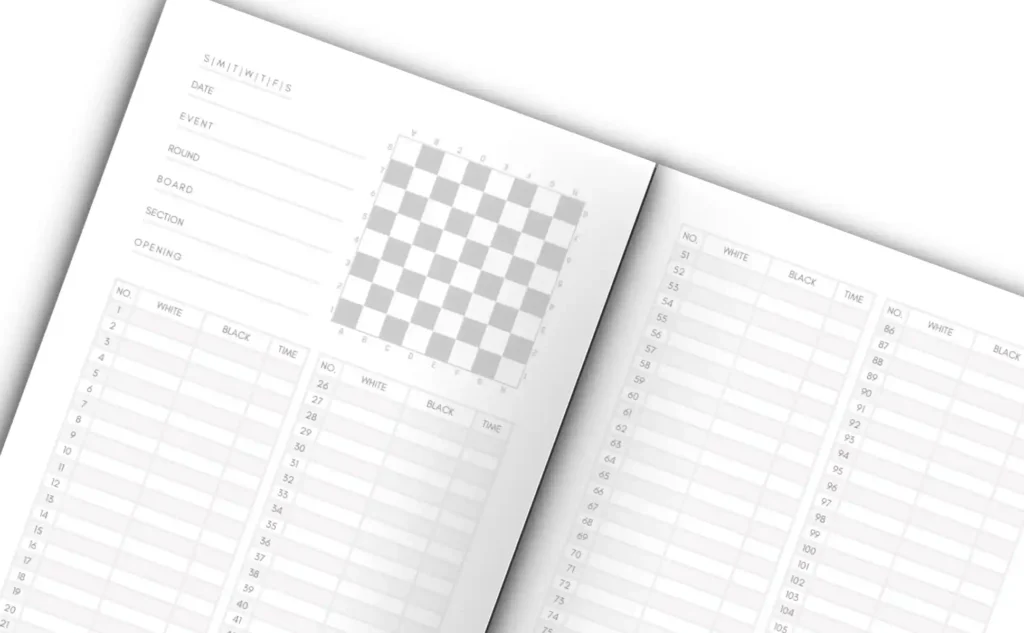 Chess Scorebook Page