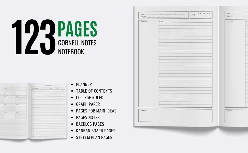 Cornell Notes Notebook - Interior 1