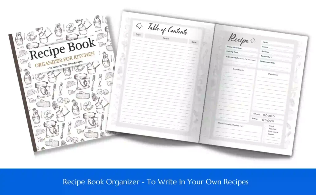 Recipe Book Organizer - To Write In Your Own Recipes_ Cover