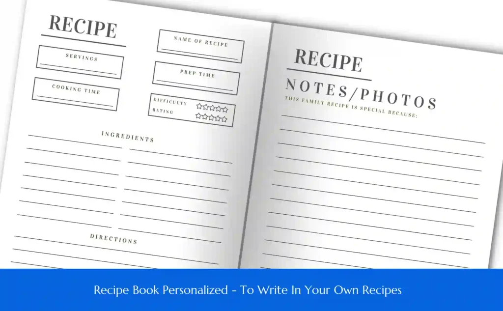 Recipe Book Personalized - To Write In Your Own Recipes_ Page