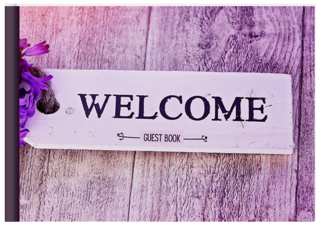 Welcome - Visitor Guest Book - pURPLE