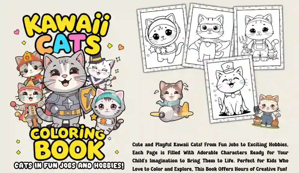 Cat Coloring Pages Landing Page - 20 Pages Free